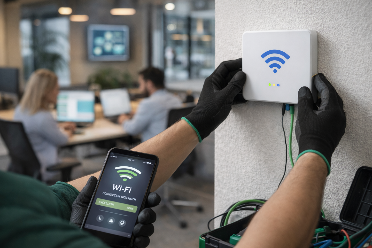 Instalación de punto de acceso Wi-Fi profesional por Andetel Madrid